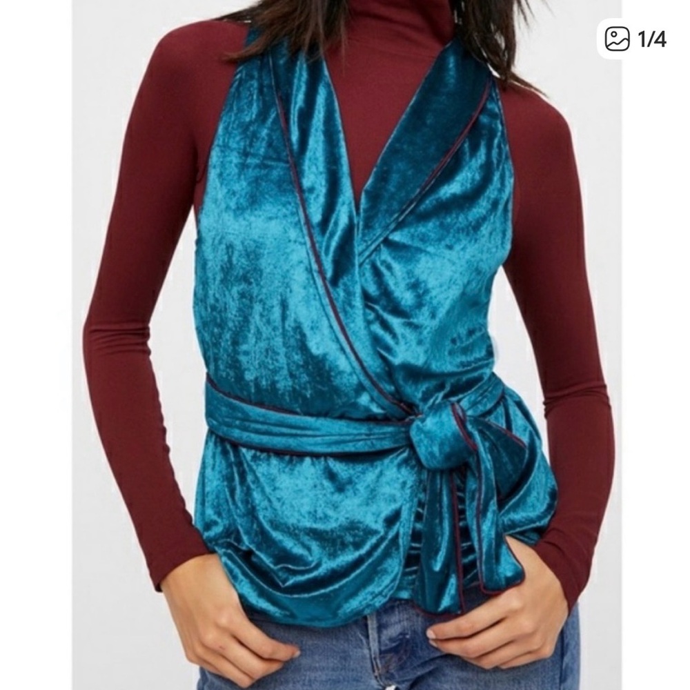 Free People velvet like vest top